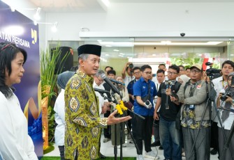 Menteri PU Dody Hanggodo saat acara penandatanganan MoU bersama Badan Pusat Statistik (BPS) di Kantor Kementerian PU, Selasa (19/8/2025).