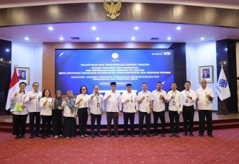 Menaker pada acara pelantikan pejabat pengawas dan pejabat fungsional, serta menyerahkan surat perintah PLT dan PLH, keputusan penugasan koordinator, subkoordinator, dan penataan pegawai di Direktorat Jenderal Binwasnaker dan K3, Jakarta, Kamis (4/9/2025).