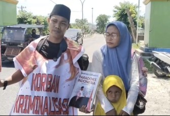 Mahmudin saat Aksi Jalan Kaki Tanjungbalai-Mabes Polri