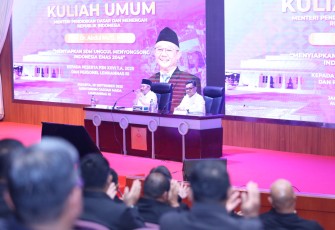 Mendikdasmen, Abdul Mu’ti, saat menyampaikan kuliah umum bertajuk “Menyiapkan SDM Unggul Menyongsong Indonesia Emas 2045” di hadapan peserta Pendidikan Pemantapan Pimpinan Nasional (P3N) Angkatan XXVI Tahun 2025 dan personel Lembaga Ketahanan Nasional (Lemhannas) RI.