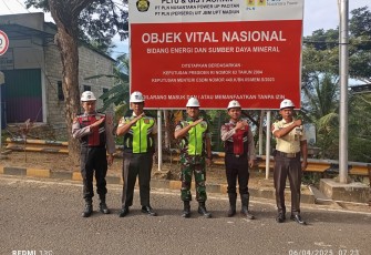 TNI-Polri Jaga di Pos Pantau Obvitnas PLTU Sudimoro Pacitan