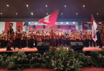 Pelantikan Pengurus MPC Pemuda Pancasila Karanganyar masa bakti 2025-2029, di Gedung Kebudayaan Kabupaten Karanganyar, Selasa (4/11/2025) malam.