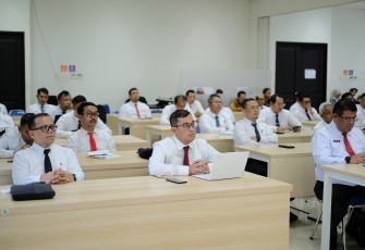 Pelatihan Manajemen Risiko Tingkat Lanjut Qualified Risk Management Professional (QRMP) Tahun 2025 di Aula Nusantara, BPSDM Cikeas, pada Selasa (28/10/2025).