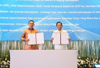 Penandatanganan berlangsung di Plaza Insan Berprestasi, Gedung A Kementerian Pendidikan Dasar dan Menengah (Kemendikdasmen), Jakarta, Selasa (21/10/2025).
