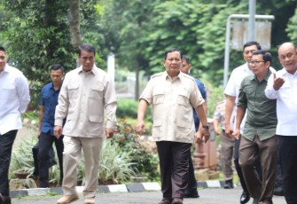Presiden Prabowo Subianto, saat mengunjungi Kementerian Pertanian (Kementan) pada Senin, 3 Februari 2025.