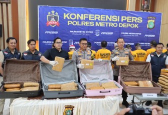 konferensi pers Polres Metro Depok, Kamis (25/9/2025).