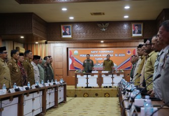 Rakor Penanganan Bencana se-Provinsi Aceh yang digelar di Kantor Gubernur Aceh, Provinsi Aceh, pada Selasa (28/10).