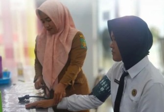Rutan Pangkalan Brandan berpartisipasi dalam kegiatan donor darah yang diselenggarakan di Puskesmas Desa Lama, Kecamatan Babalan, Kabupaten Langkat, Sabtu (16/08/2025).