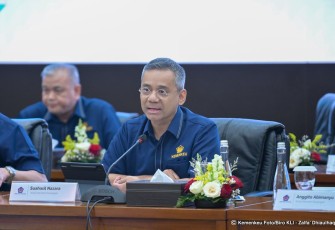 Wamenkeu Suahasil dalam konferensi pers APBN Kita di Jakarta pada Rabu (304).