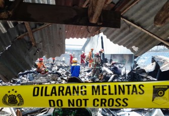 Kondisi pasca kebakaran Pasar Induk Cepu