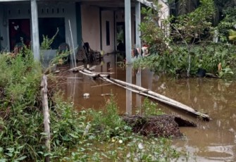 Kondisi banjir yang menggenangi wilayah Kabupaten Indragiri Hilir, Provinsi Riau, Kamis (1/5). Sumber foto : BPBD Kab Indragiri Hilir