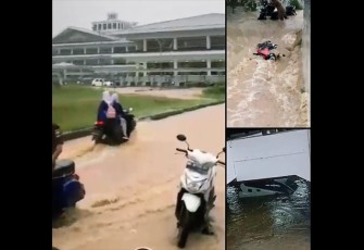 Kondisi pasca banjir merendam Perkantoran Pemda Pesisir Barat, Senin (08/09/2025).