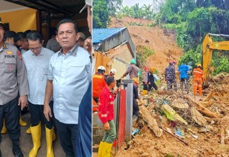 H. Ansar Ahmad saat Tinjau Langsung Lokasi Longsor di Tiban Koperasi Kota Batam
