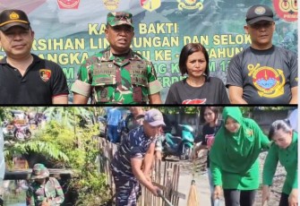 Dandim 1310/Bitung saat menggelar karya bakti bersama instansi pemerintah dan masyarakat