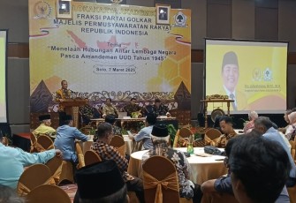 Fraksi Partai Golkar MPR RI menggelar kegiatan Lokakarya Akademik dengan tajuk "Menelaah Hubungan Antar lembaga Negara Pasca Amandemen UUD 1945", bertempat di Hotel The Alana, Colomadu, Kabupaten Karanganyar, Kamis (6/3/2025)