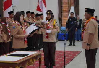Gubernur Kepri saat Lantik Pengurus Kwarcab Gerakan Pramuka Natuna Masa Bakti 2025–2030