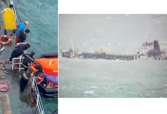 KN Tanjung Datu-301 Selamatkan Nahkoda dan 3 ABK MT Silver Sincere yang Tenggelam
