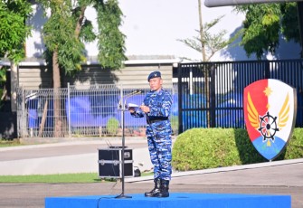 Danlanud Sultan Hasanuddin Bacakan Sambutan Panglima TNI Pada Upacara 17an