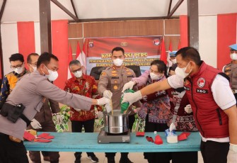 Polres Lamandau Gelar Press Release dan Pemusnahan Barang Bukti Narkotika