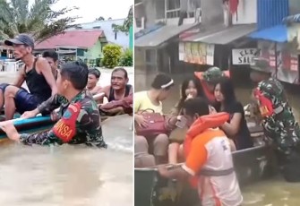 TNI evakuasi warga terjebak banjir
