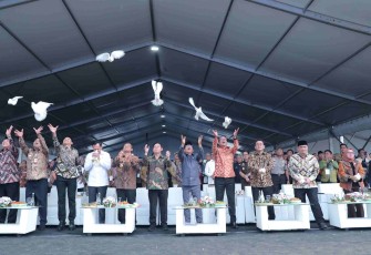 Pelepasan burung merpati warnai HDN 2026 di Boyolali, Jateng, Kamis (15/1)