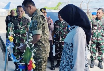 Danlanud Husein Sastranegara Marsma TNI Md Irman Fathurrahman saat meresmikan SPPG 06 Cicendo, Jum'at (9/1)