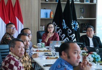 Wakil Menteri Ekonomi Kreatif, Irene Umar, menerima audiensi Green Building Council Indonesia (GBCI) di Kantor Kementerian Ekraf, Jakarta, Senin (18/5/2026)