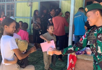 Yonarmed 12 Kostrad Bersama Warga Wujudkan Balita Sehat dan Ceria di Motaain