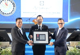 Kuliah Umum Menteri Koordinator (Menko) Bidang Infrastruktur dan Pembangunan Kewilayahan di Balairung Rudini Kampus IPDN Jatinangor, Kabupaten Sumedang, Jawa Barat, Kamis (18/6/2026)