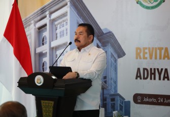 Jaksa Agung Republik Indonesia ST Burhanuddin hadir dalam kegiatan historis yakni Kick Off Revitalisasi Gedung Adhyaksa Chambers di pada Rabu 24 Juni 2026 di Jakarta