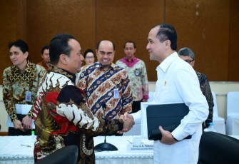 Menteri Iftitah  di Auditorium BPK RI, Jakarta, Kamis (25/6)