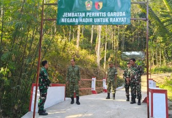 Dandim Pacitan Tinjau Dua Lokasi Jembatan Garuda Beton Progres Pembangunan 100 Persen