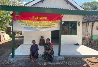 Babinsa Ngepoh Senang Mbah Bejo Kini Miliki Rumah Layak Huni