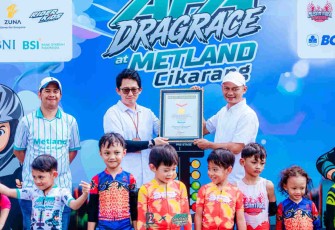 Metland Cikarang Raih Rekor MURI Dragrace Pushbike Anak Terbanyak