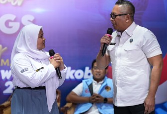 Kepala Biro Humas dan Protokol BNN, Putu Putera Sadana, dalam kegiatan Ngabuburit Bersinar (Bersih Narkoba) yang digelar di SMK Poncol, Jakarta Utara, Jumat (27/2)
