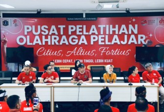 Wakil Menteri Sosial Agus Jabo Priyono menghadiri pelepasan Kontingen Nasional Indonesia Garuda Baru Street Soccer yang akan mewakili Indonesia pada ajang Street Child World Cup di Mexico. Pelepasan dilaksanakan di Gedung PPOP Ragunan, Jakarta Selatan, Minggu (3/5/2026)