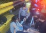 Evakuasi korban kecelakaan di Flyover Senayan