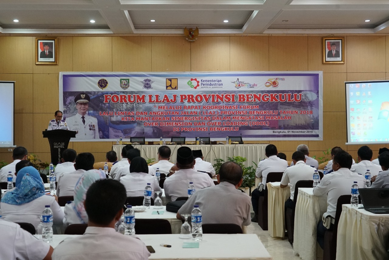 Dinas Perhubungan Provinsi Bengkulu menggelar Rapat Koordinasi Forum Lalu Lintas dan Angkutan Jalan (LLAJ) Provinsi Bengkulu Tahun 2018