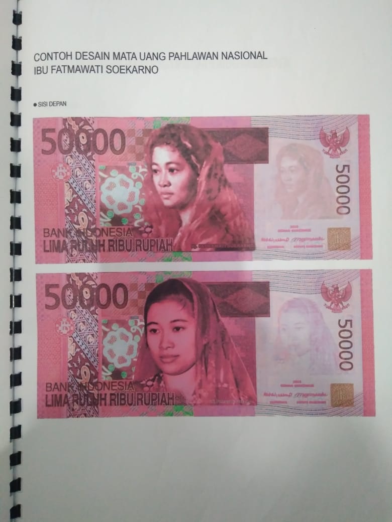Contoh Design Uang Kertas Fatmawati Soekarno.