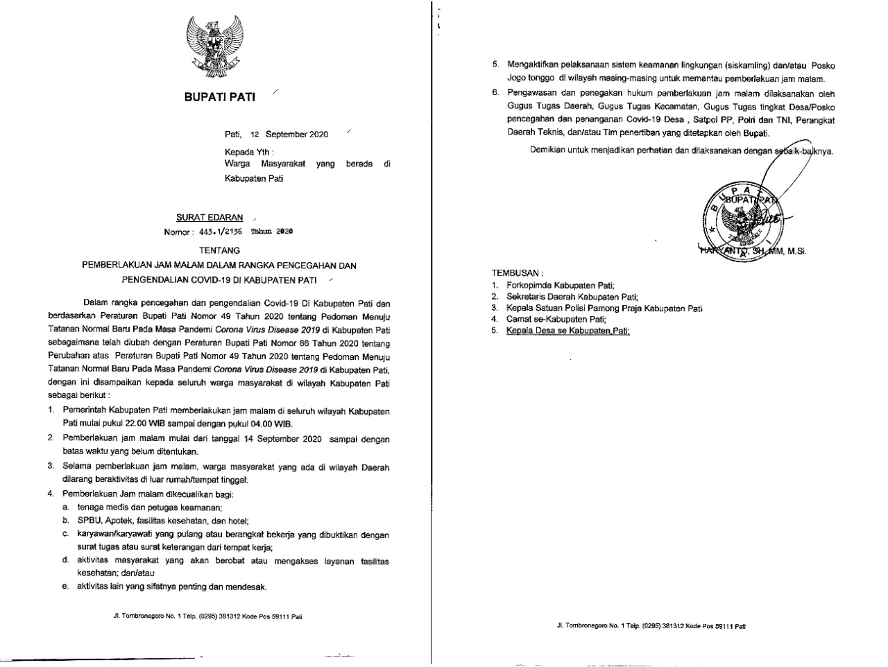 SE 443.1/2136 tahun 2020