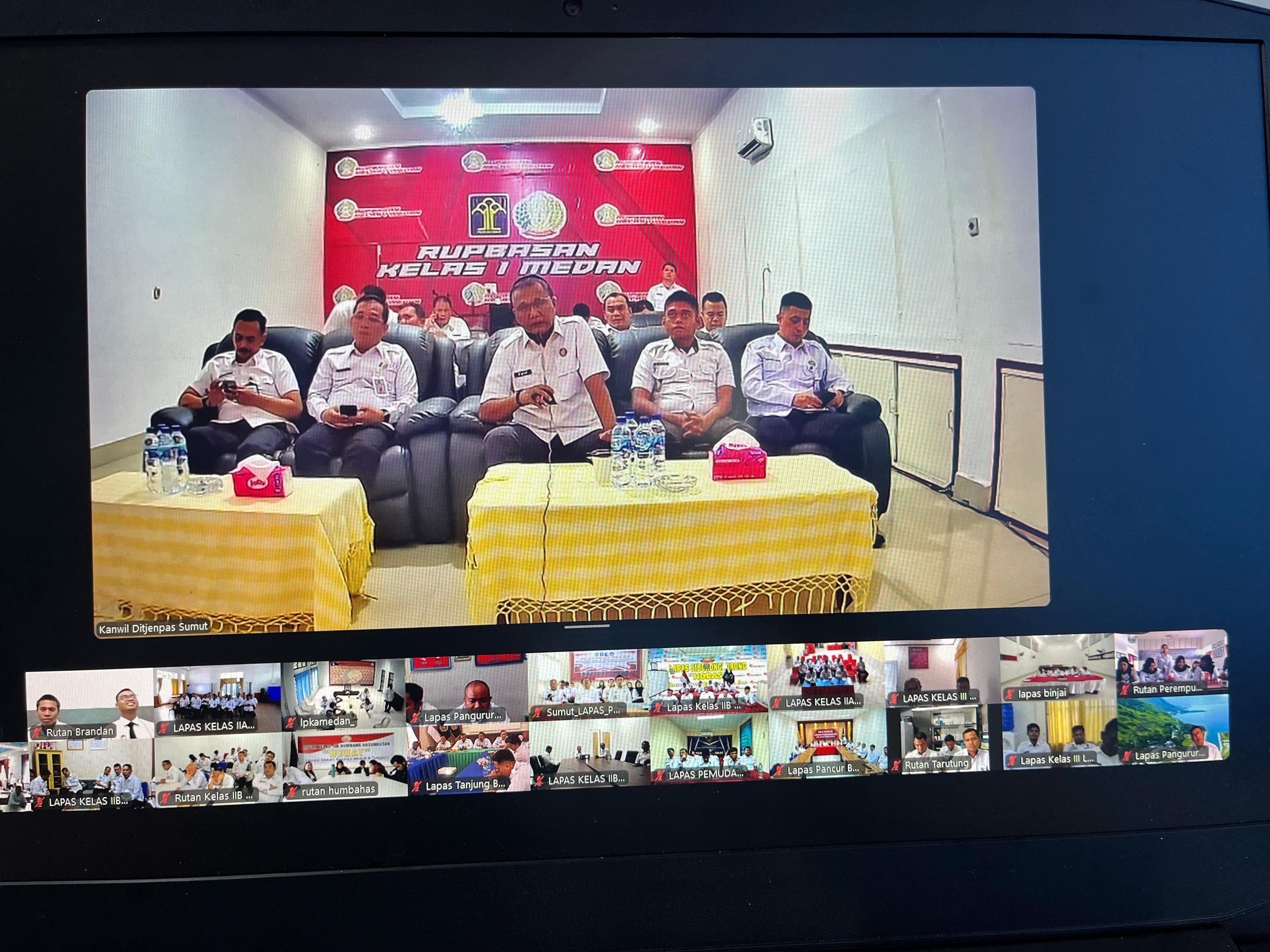 Kegiatan Zoom Meeting Rutan Kelas I Medan.