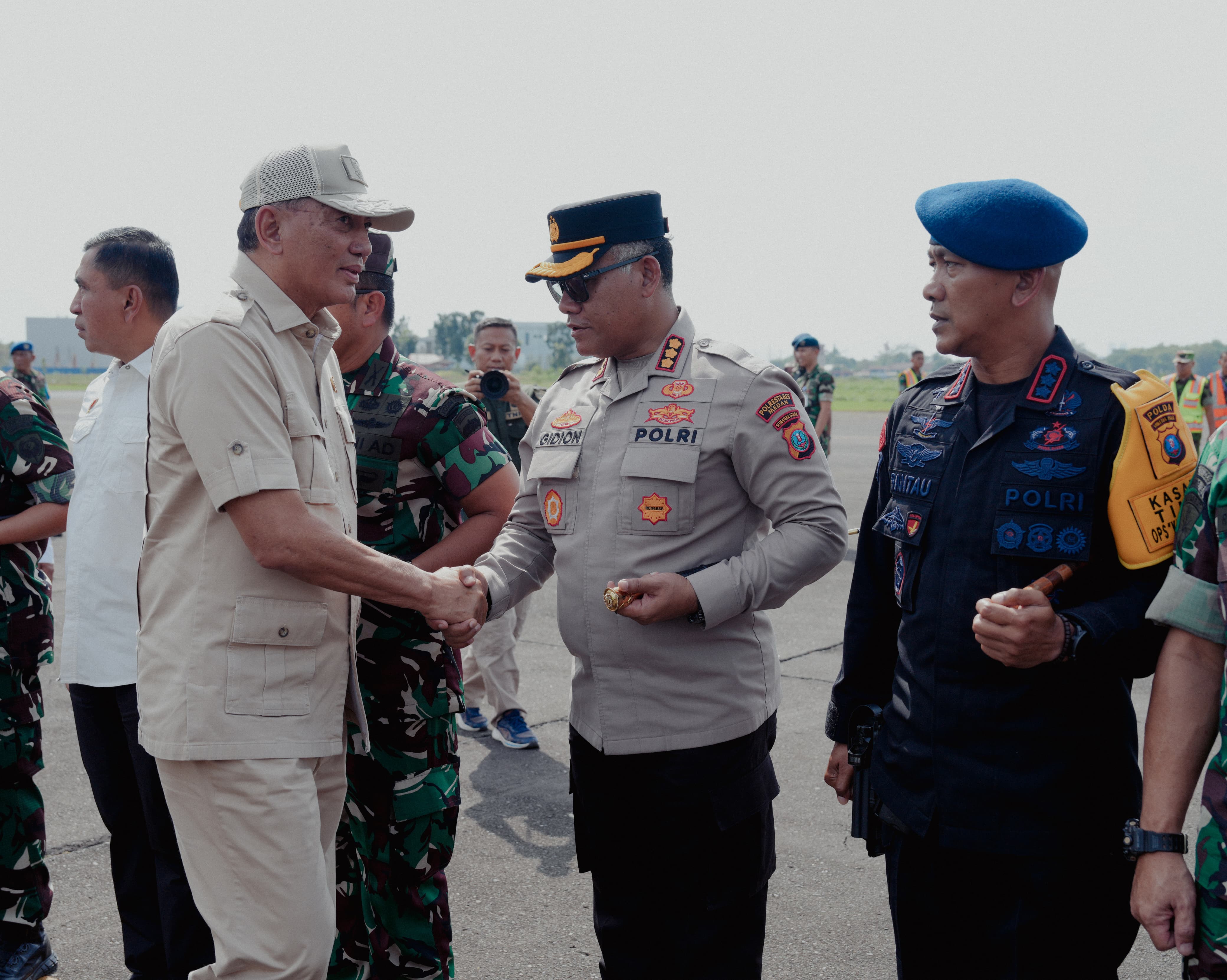 Kapolrestabes Terima Sambut Kunjungan Menteri Pertahanan RI