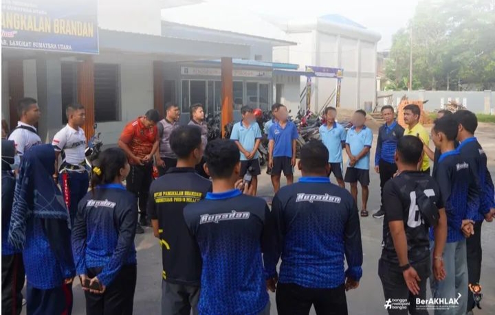 Kegiatan Bersih Bersih di Rutan Pangkalan Brandan