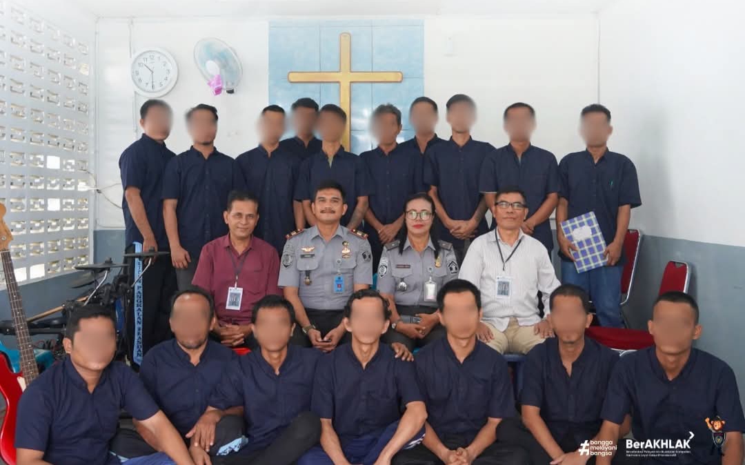 Usai Gelaran Pembinaan Mental dan Spiritual di Rutan Pangkalan Brandan.