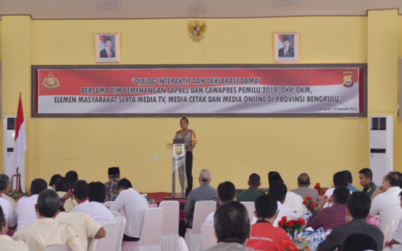 Polda Bengkulu Deklarasi Pemilu Damai Bersama Instansi Terkait