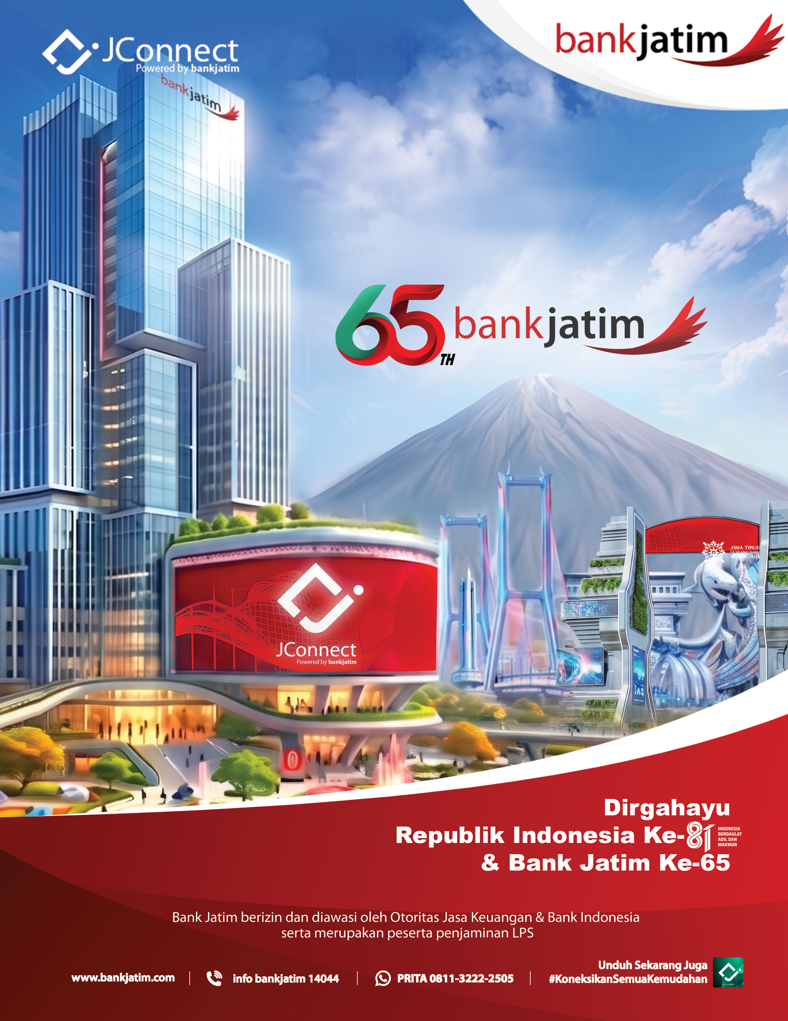 Bank Jatim Mengucapkan Selamat HUT KE-81 Kemerdekaan RI