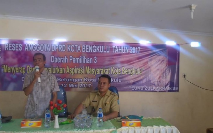 Reses Anggota DPRD Kota Bengkulu yang juga wakil ketua II, Teuku