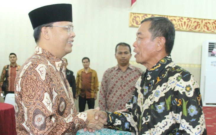 Plt Gubernur Bengkulu Rohidin Mersyah pada Pisah Sambut Kajati Bengkulu, Kamis (20/07).