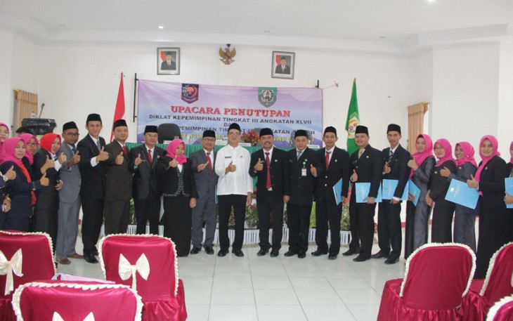 Penutupan Diklat PIM Tingkat III angkatan XLVII dan Tingkat IV angkatan XXXVIII BPSDM Provinsi Bengkulu 2017, Jum’at (07/07).