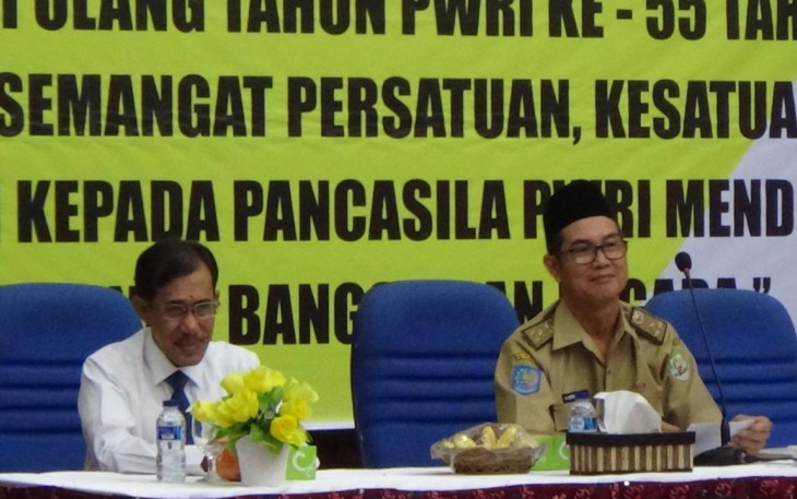 Acara Hari Ulang tahun Persatuan Wredatama Republik Indonesia (PWRI) yang ke-55 tahun 2017, di Gedung Pola Provinsi Bengkuu, pada Senin (21/8).